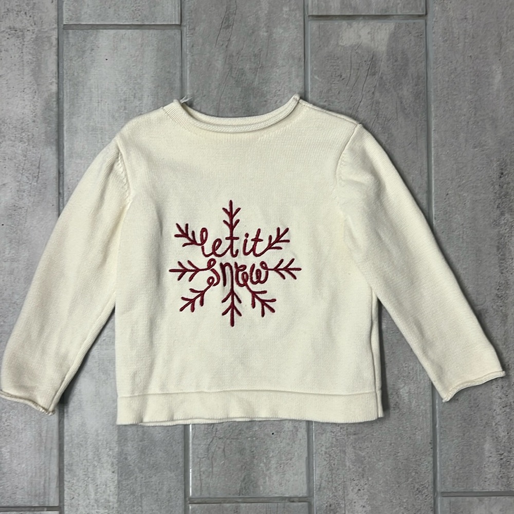 Ivory Embroidered Sweater Kids Size 4